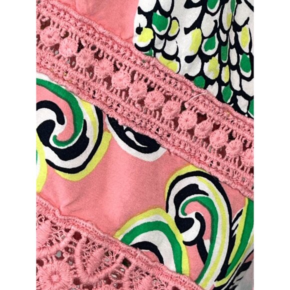 Crown and Ivy Top Womens XXL Shirt Peasant Blouse Pink Green Work Casual Floral - Picture 13 of 16